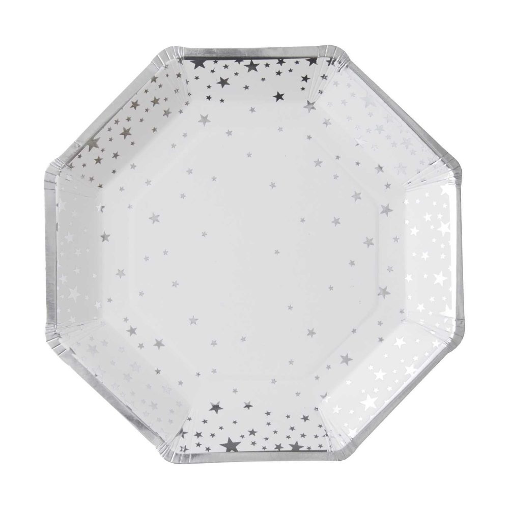 Paper Plates |   Silver Foiled Star Paper Plates Paper Plates Paper Plates