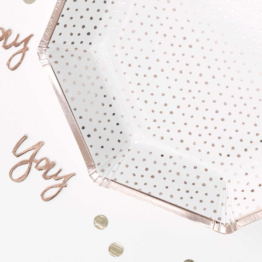 Paper Plates |   Spotty Print Rose Gold Paper Plates Paper Plates Paper Plates