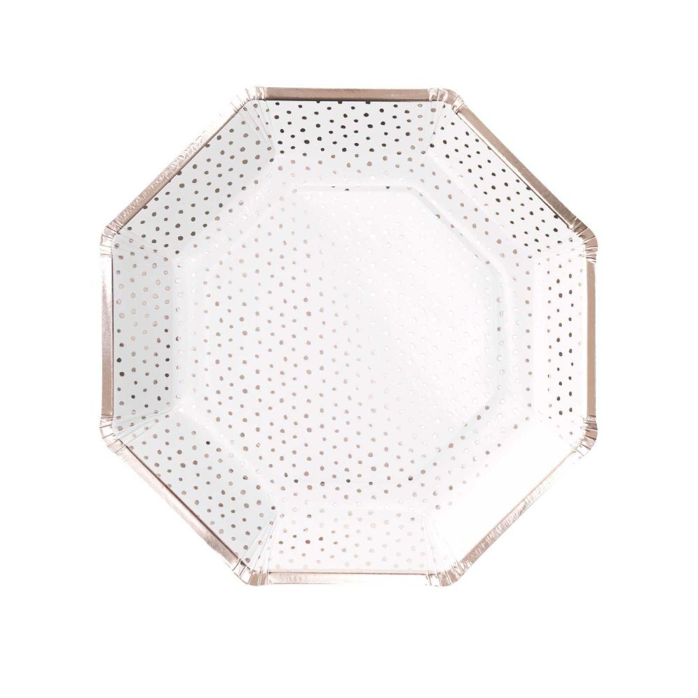 Paper Plates |   Spotty Print Rose Gold Paper Plates Paper Plates Paper Plates