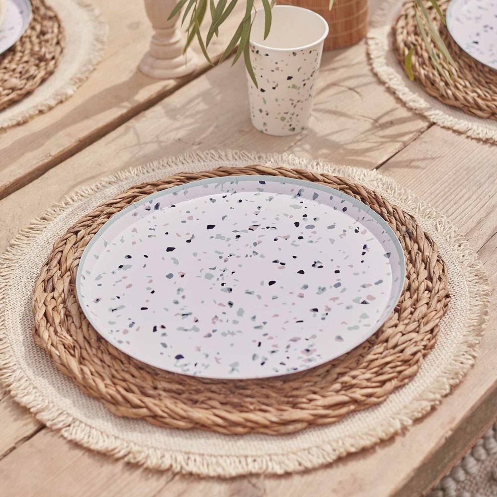 Paper Plates |   Terrazzo Print Paper Plates Paper Plates Paper Plates