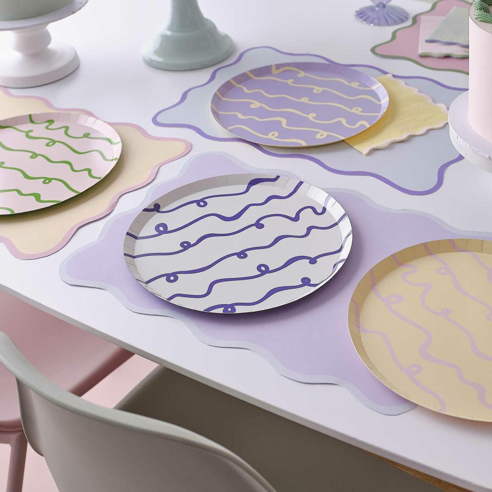 Paper Plates |   Wavy Pastel Paper Plates Paper Plates Paper Plates