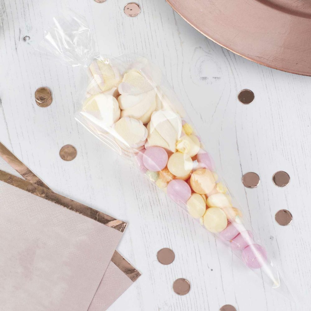 Party Bags & Boxes |   Clear Sweet Cone Bags Party Accessories Party Bags & Boxes