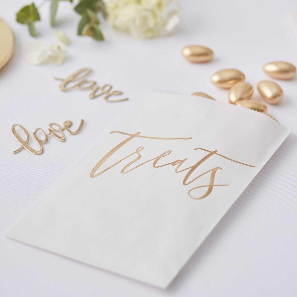 Party Bags & Boxes |   Gold Wedding Sweet Bags Party Accessories Party Bags & Boxes