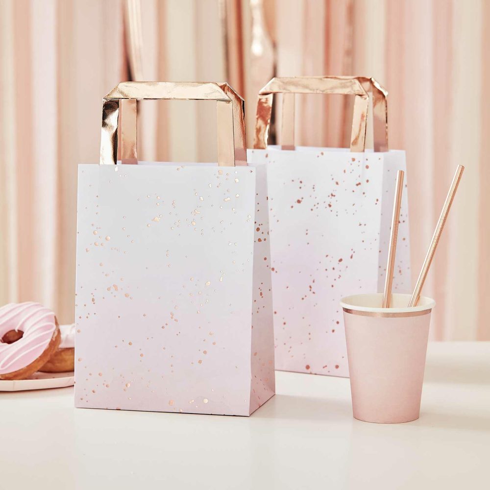 Party Bags & Boxes |   Pink Ombre Watercolour Rose Gold Party Bags Party Accessories Party Bags & Boxes