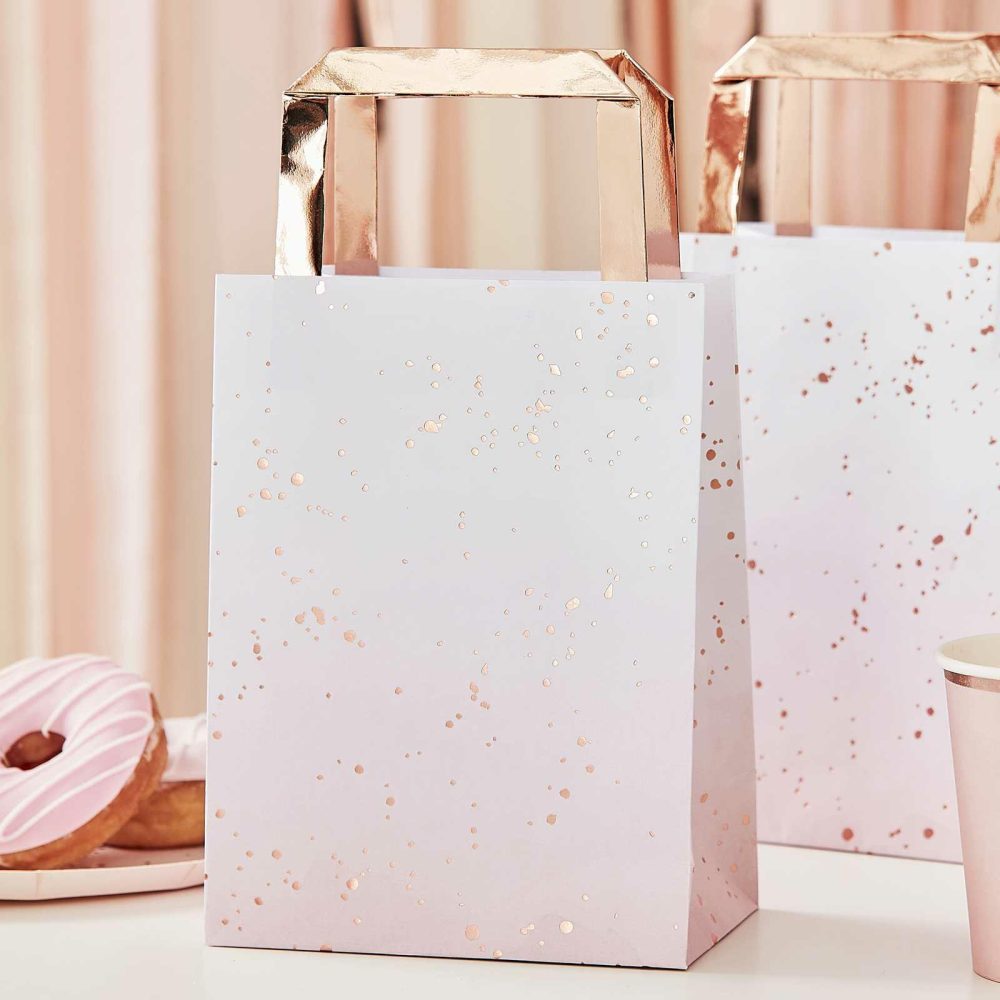 Party Bags & Boxes |   Pink Ombre Watercolour Rose Gold Party Bags Party Accessories Party Bags & Boxes