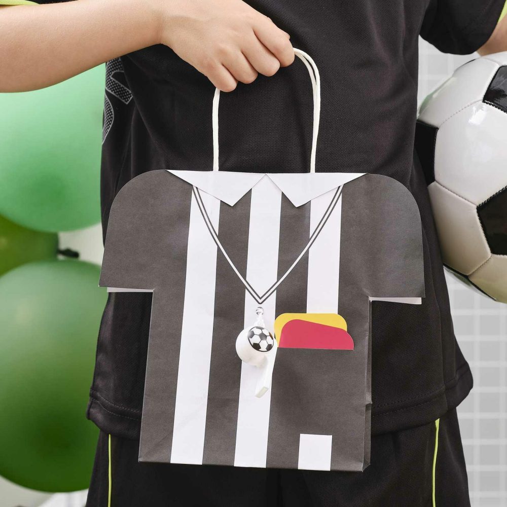 Party Bags & Boxes |   Referee Shirt Football Party Bags With Whistles And Card Tags Party Accessories Party Bags & Boxes