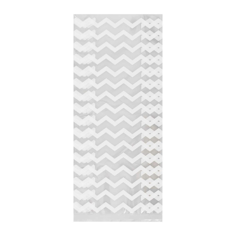 Party Bags & Boxes |   White Chevron Party Bags Party Accessories Party Bags & Boxes