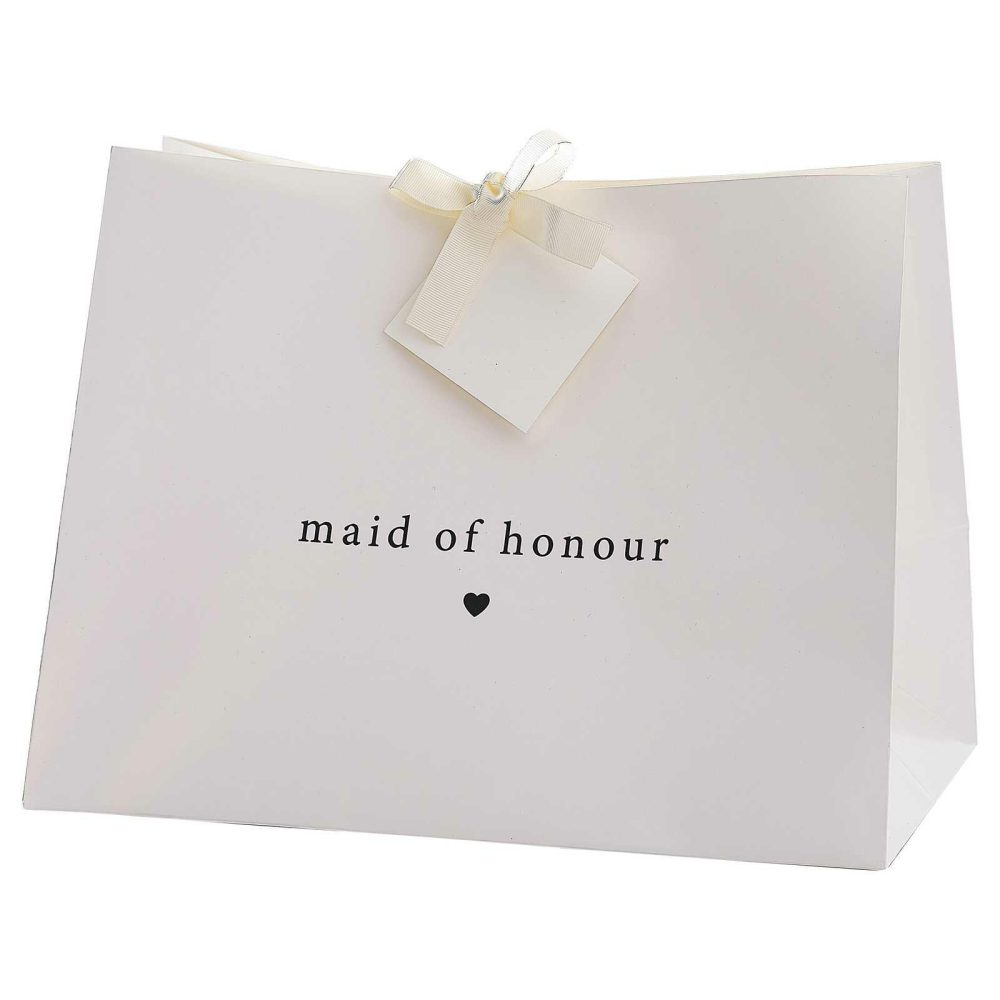 Party Bags & Boxes |   White Maid Of Honour Gift Bag Party Accessories Party Bags & Boxes