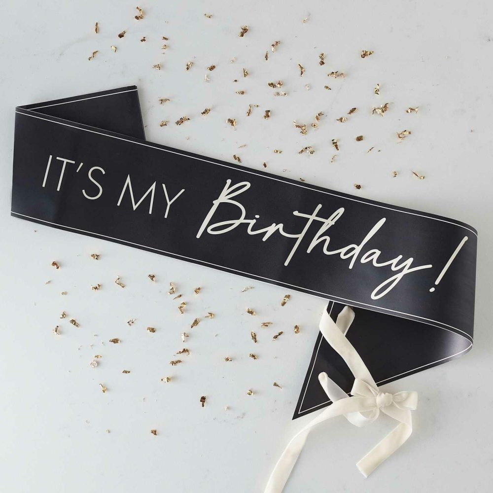 Party Hats, Sashes & Dress Up |   Black And Nude It’s My Birthday Sash Party Accessories Party Hats, Sashes & Dress Up