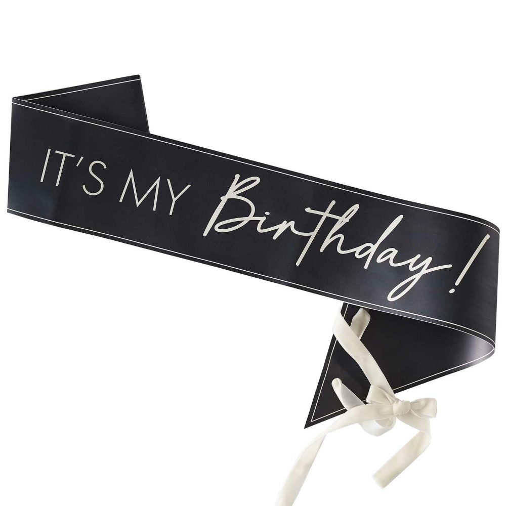 Party Hats, Sashes & Dress Up |   Black And Nude It’s My Birthday Sash Party Accessories Party Hats, Sashes & Dress Up