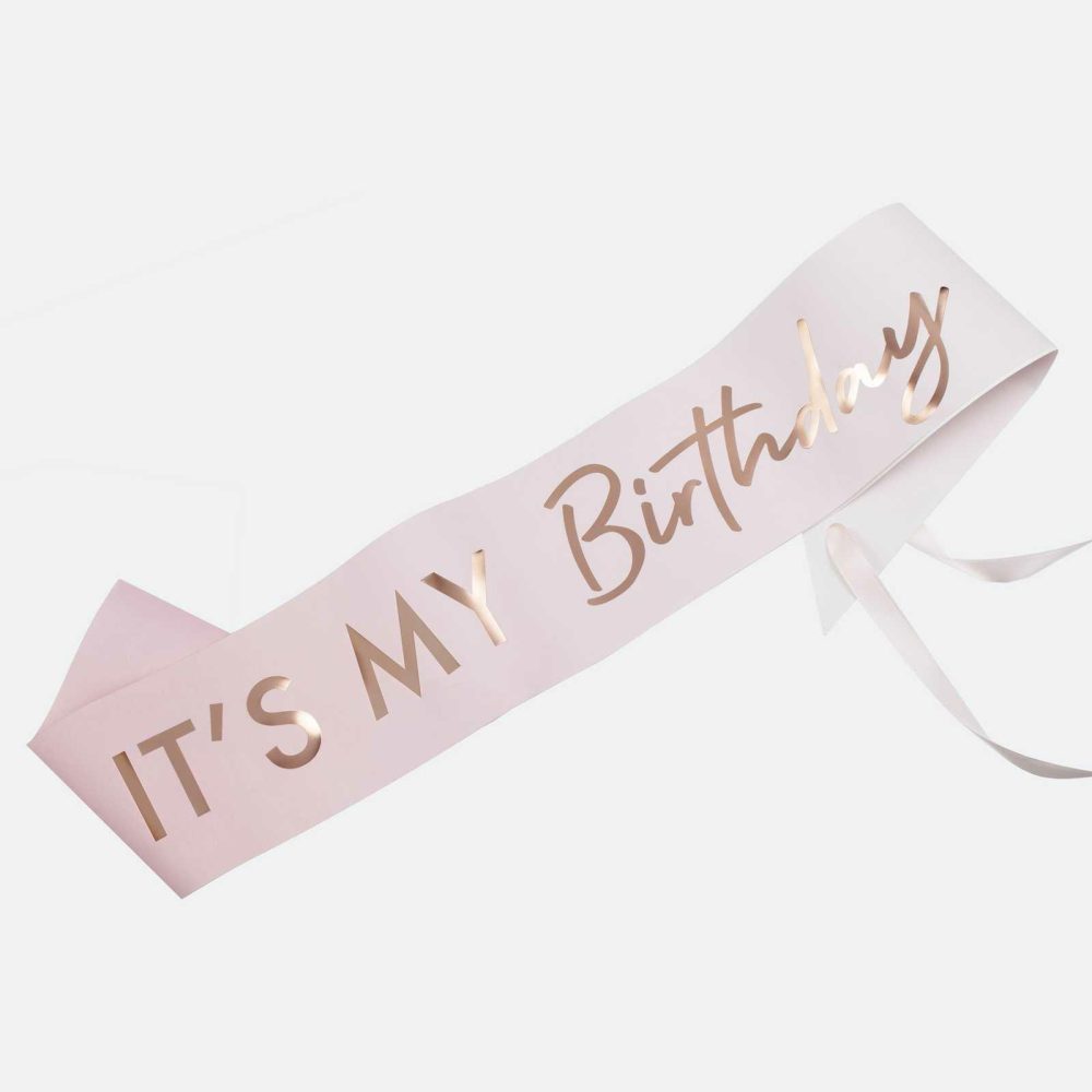 Party Hats, Sashes & Dress Up |   Its My Birthday Pink Ombre Rose Gold Birthday Sash Party Accessories Party Hats, Sashes & Dress Up