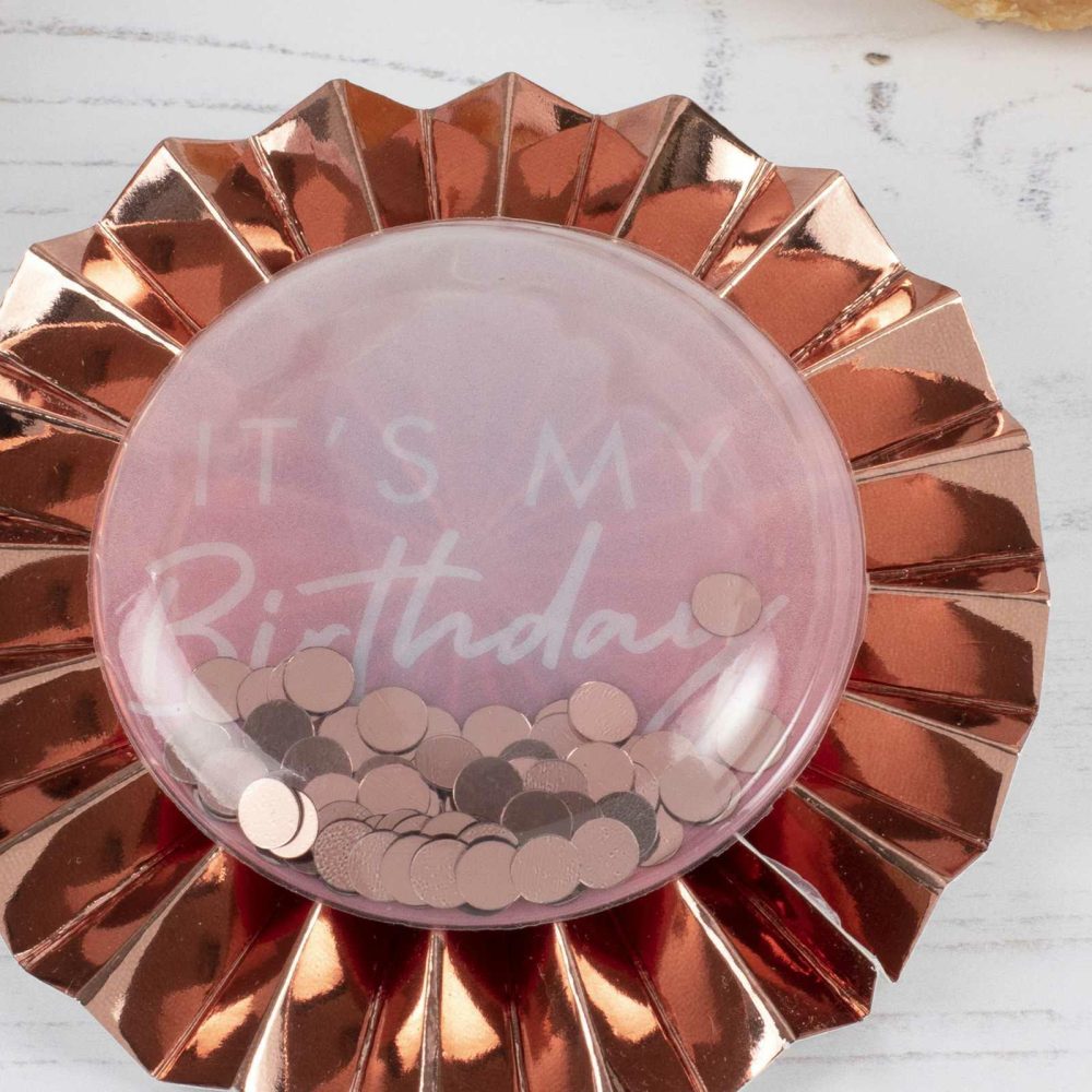 Party Hats, Sashes & Dress Up |   It’s My Birthday Rose Gold Bubble Badge Party Accessories Party Hats, Sashes & Dress Up