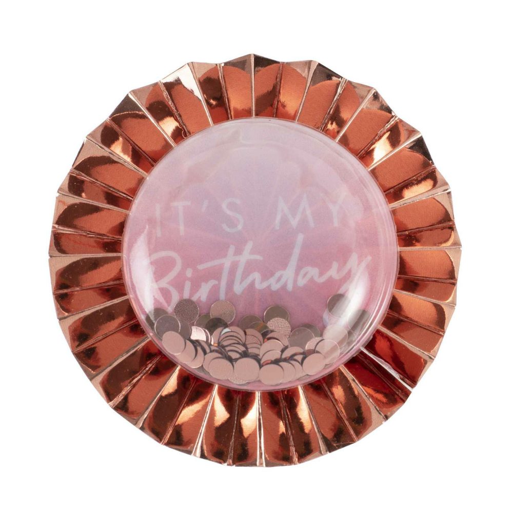 Party Hats, Sashes & Dress Up |   It’s My Birthday Rose Gold Bubble Badge Party Accessories Party Hats, Sashes & Dress Up