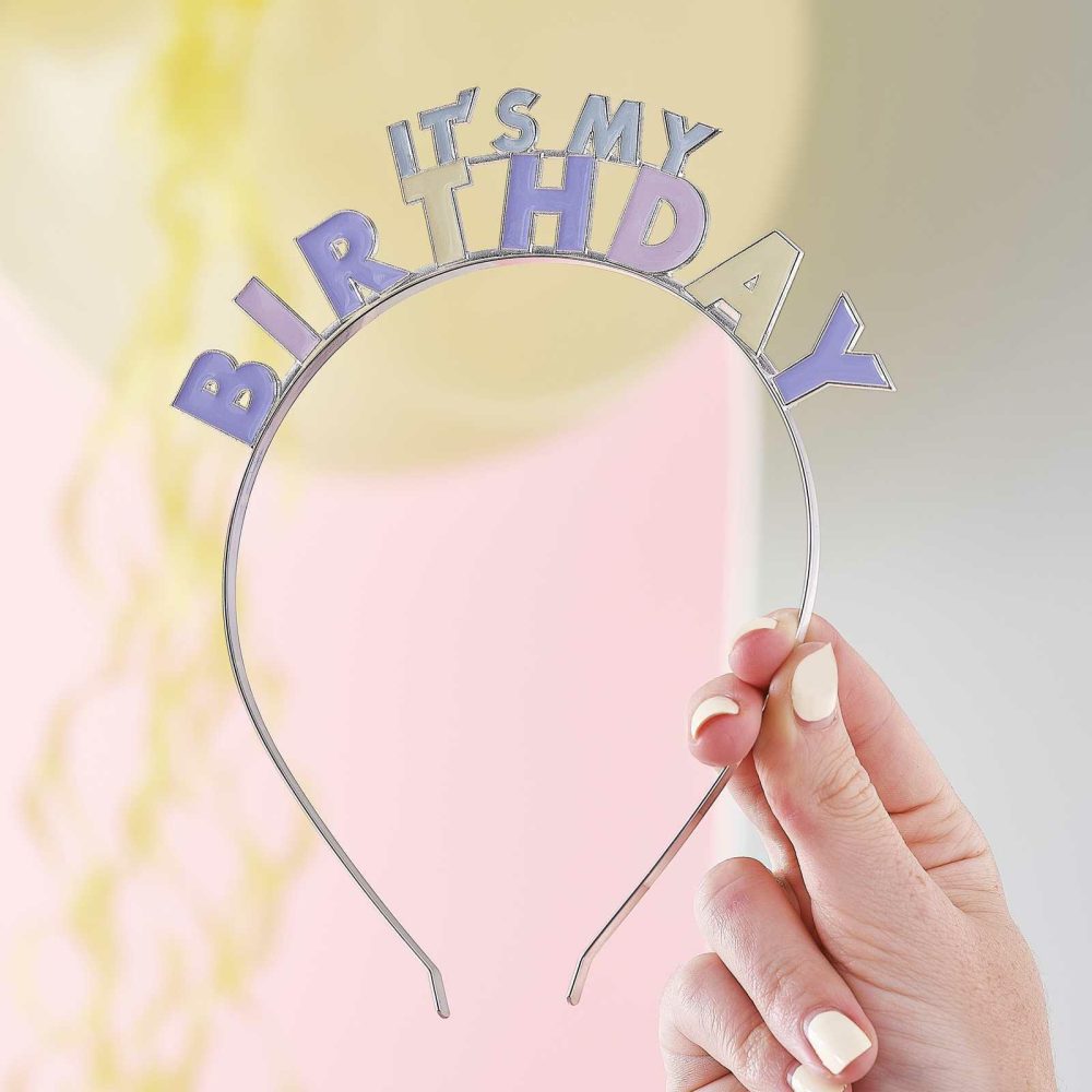 Party Hats, Sashes & Dress Up |   Pastel It’s My Birthday Headband Party Accessories Party Hats, Sashes & Dress Up