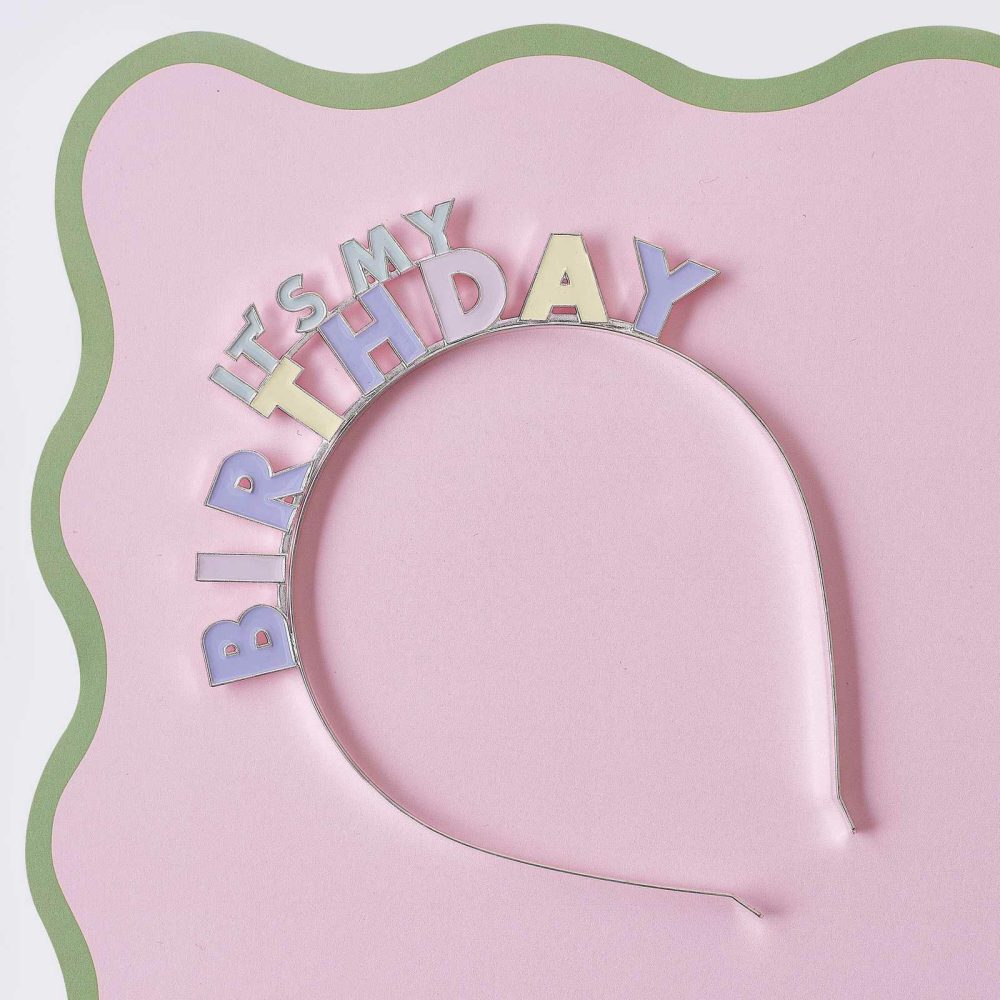 Party Hats, Sashes & Dress Up |   Pastel It’s My Birthday Headband Party Accessories Party Hats, Sashes & Dress Up