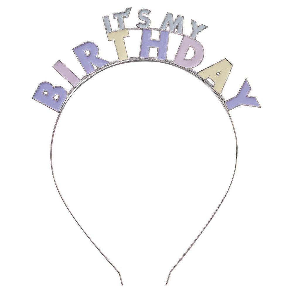 Party Hats, Sashes & Dress Up |   Pastel It’s My Birthday Headband Party Accessories Party Hats, Sashes & Dress Up