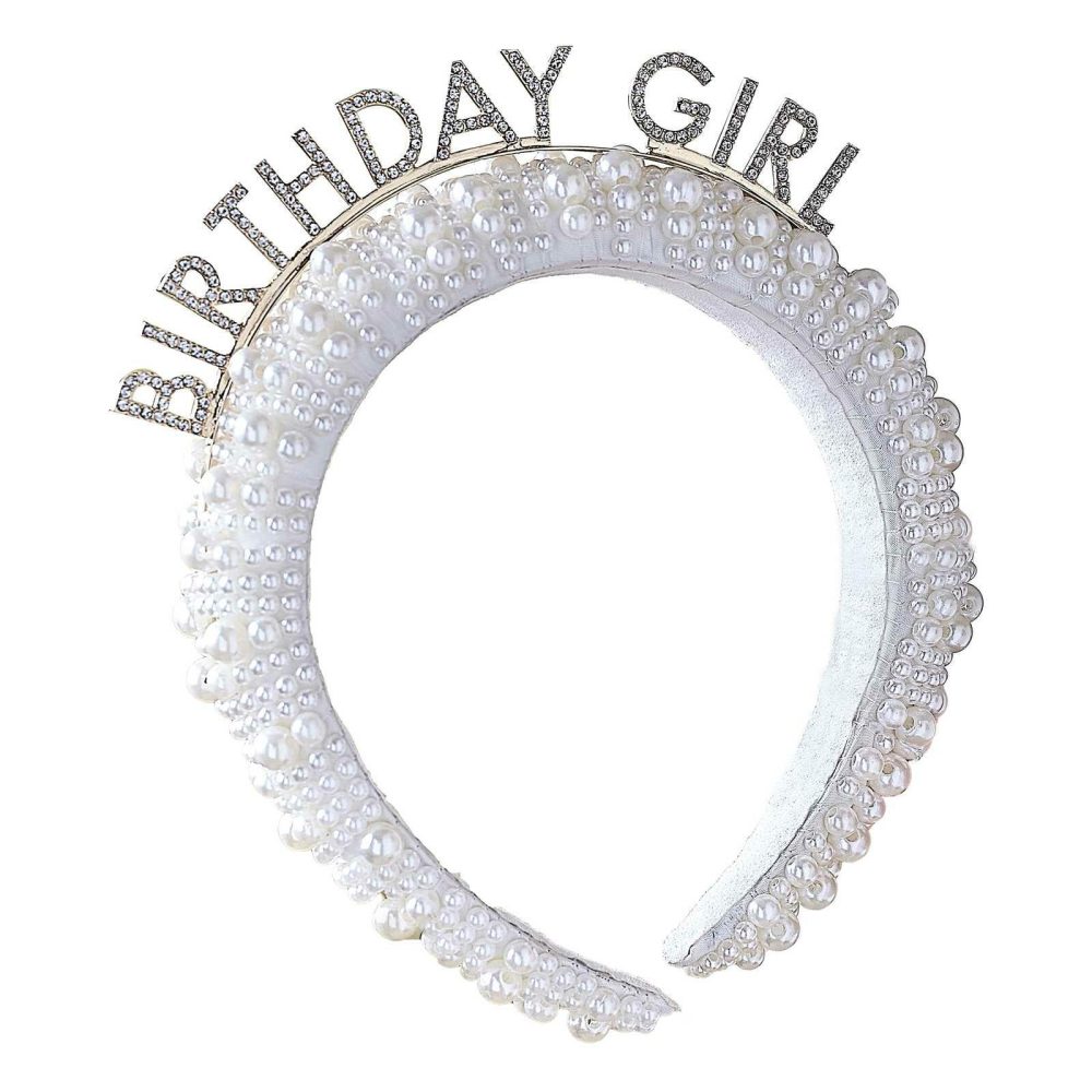 Party Hats, Sashes & Dress Up |   Pearl Birthday Girl Headband Party Accessories Party Hats, Sashes & Dress Up