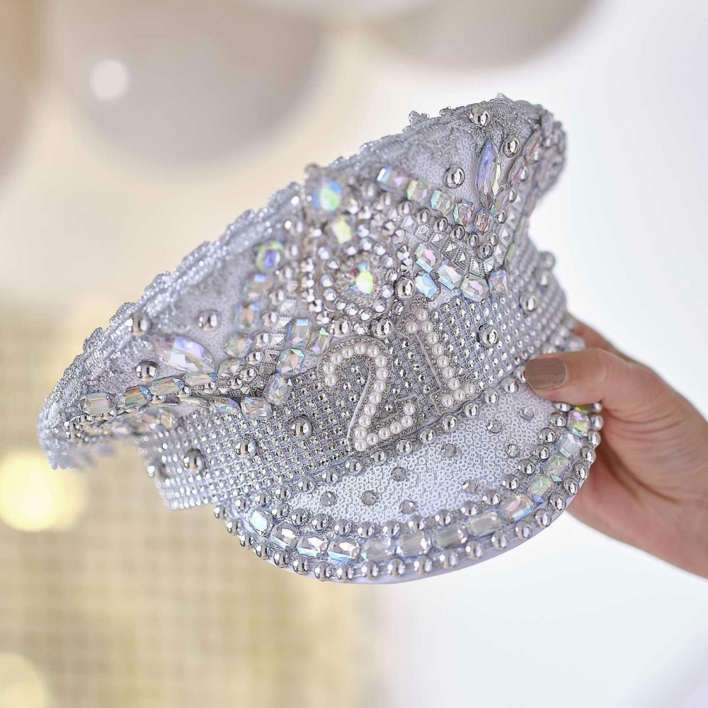 Party Hats, Sashes & Dress Up |   Rhinestone & Pearl Embellished 21St Birthday Hat Party Accessories Party Hats, Sashes & Dress Up