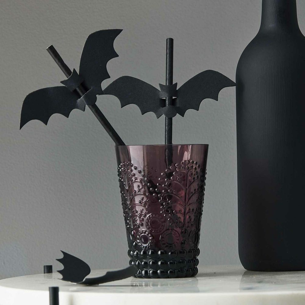 Party Straws |   Bat Halloween Paper Straws Party Straws Party Straws