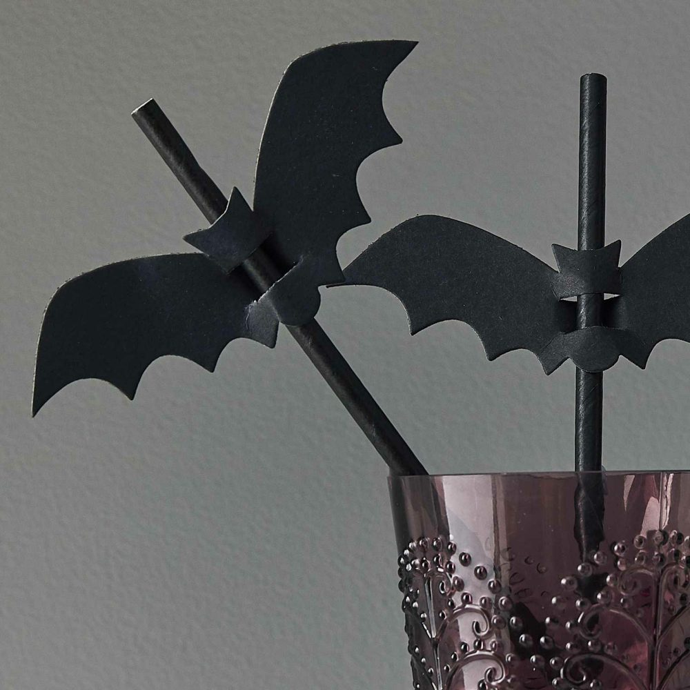 Party Straws |   Bat Halloween Paper Straws Party Straws Party Straws