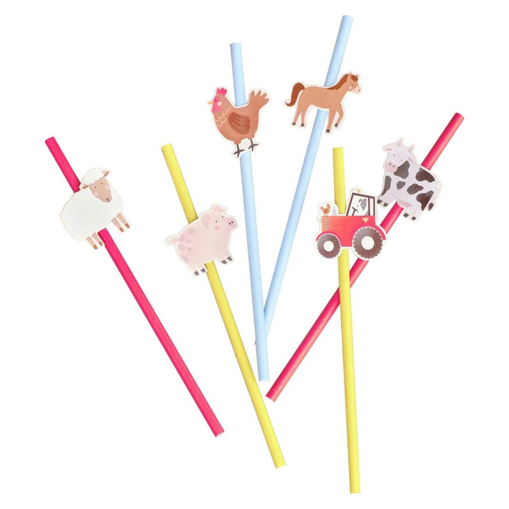 Party Straws |   Farm Animals Party Paper Straws Party Straws Party Straws