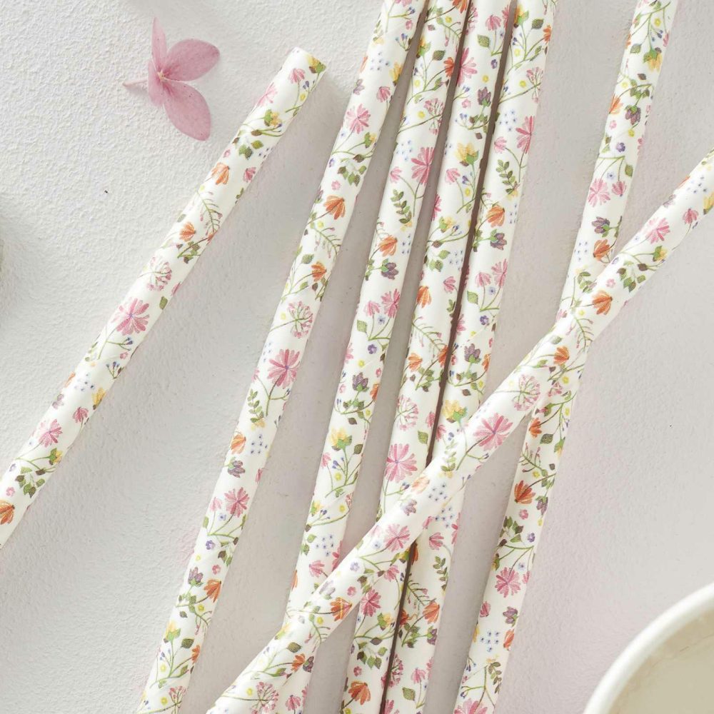 Party Straws |   Floral Paper Straws – Ditsy Floral Party Straws Party Straws