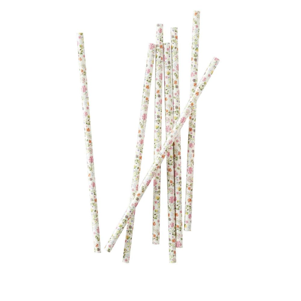 Party Straws |   Floral Paper Straws – Ditsy Floral Party Straws Party Straws