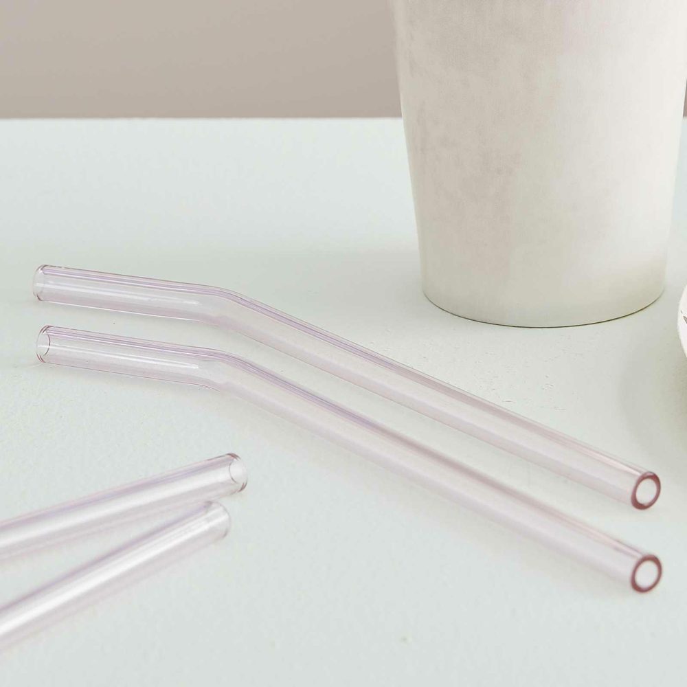 Party Straws |   Pink Glass Reusable Straws Party Straws Party Straws