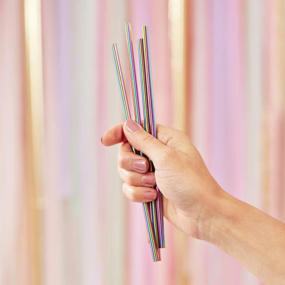 Party Straws |   Rainbow Stainless Steel Straws Party Straws Party Straws