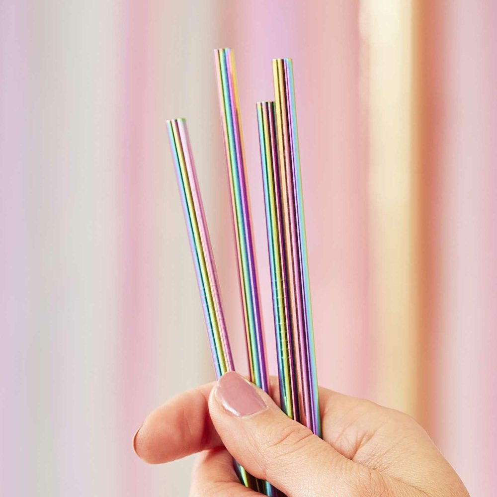 Party Straws |   Rainbow Stainless Steel Straws Party Straws Party Straws