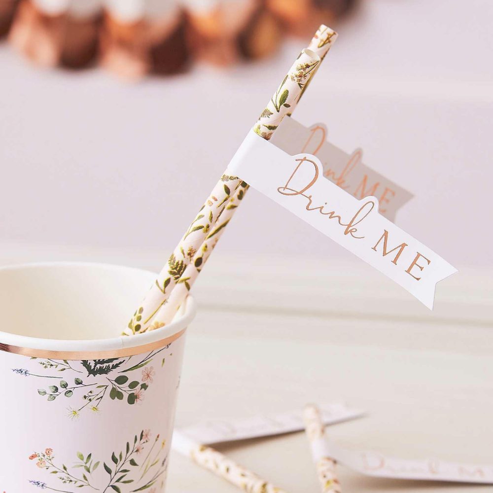 Party Straws |   Tea Party Flag Paper Straws Party Straws Party Straws