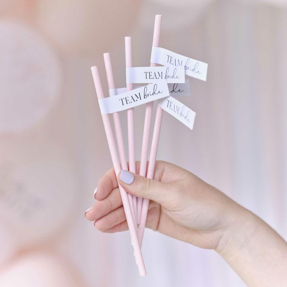 Party Straws |   Team Bride Bachelorette Party Paper Straws Party Straws Party Straws