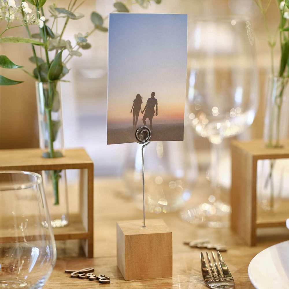 Photo Frames |   Wooden Block Table Number & Photo Holders Homeware Photo Frames