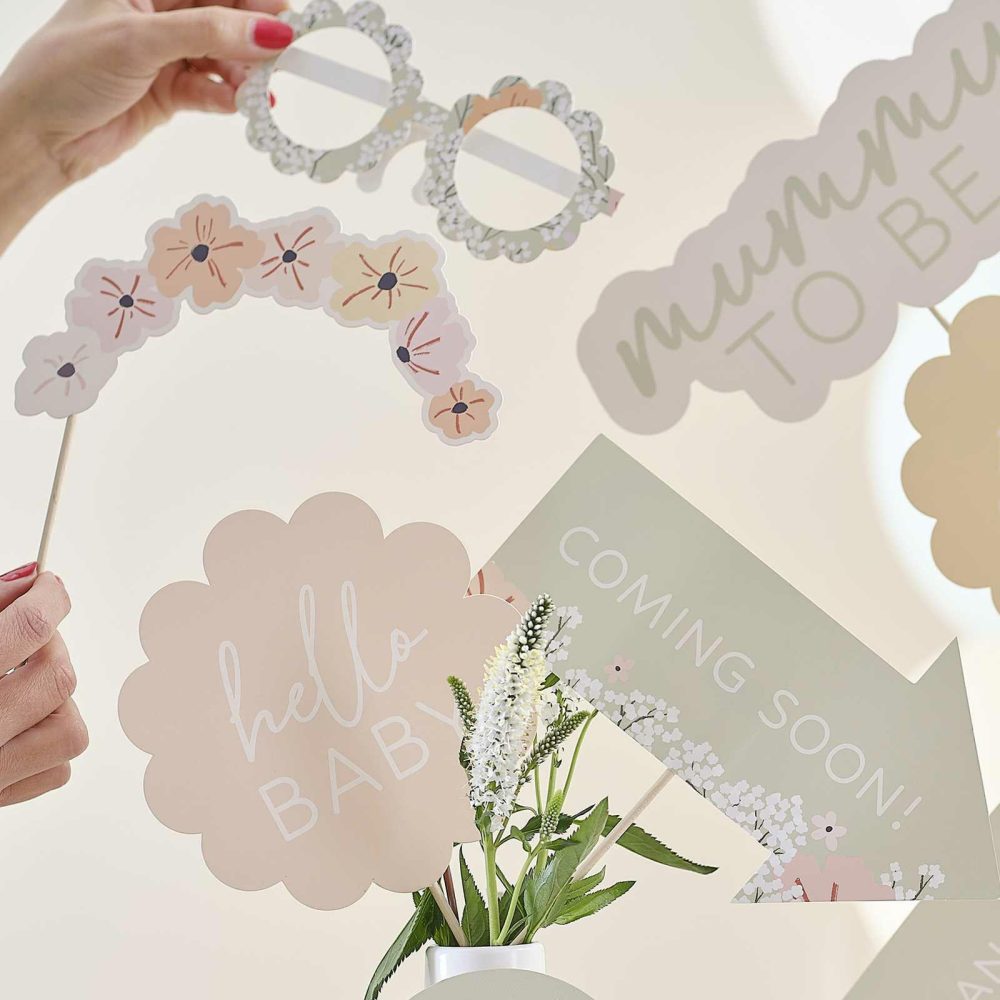 Photobooth & Games |   Floral Baby Shower Photo Booth Props Party Accessories Photobooth & Games