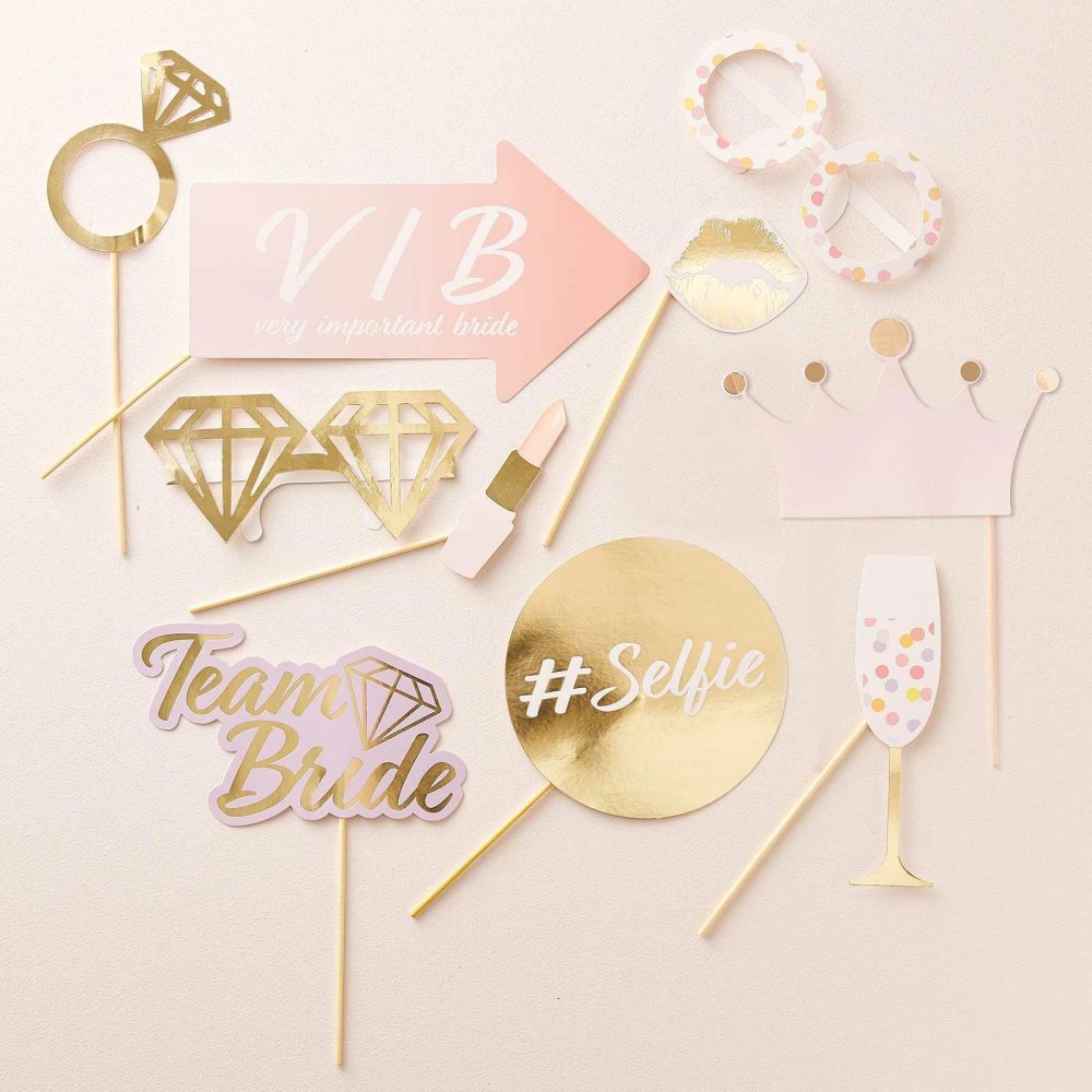 Photobooth & Games |   Gold Bachelorette Party Photobooth Props Party Accessories Photobooth & Games