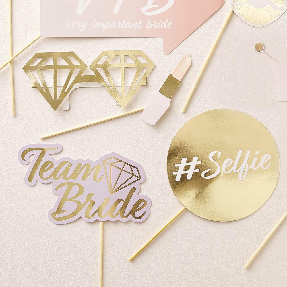 Photobooth & Games |   Gold Bachelorette Party Photobooth Props Party Accessories Photobooth & Games