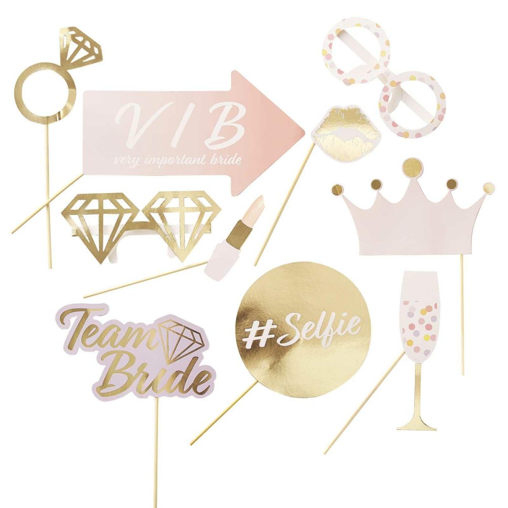 Photobooth & Games |   Gold Bachelorette Party Photobooth Props Party Accessories Photobooth & Games