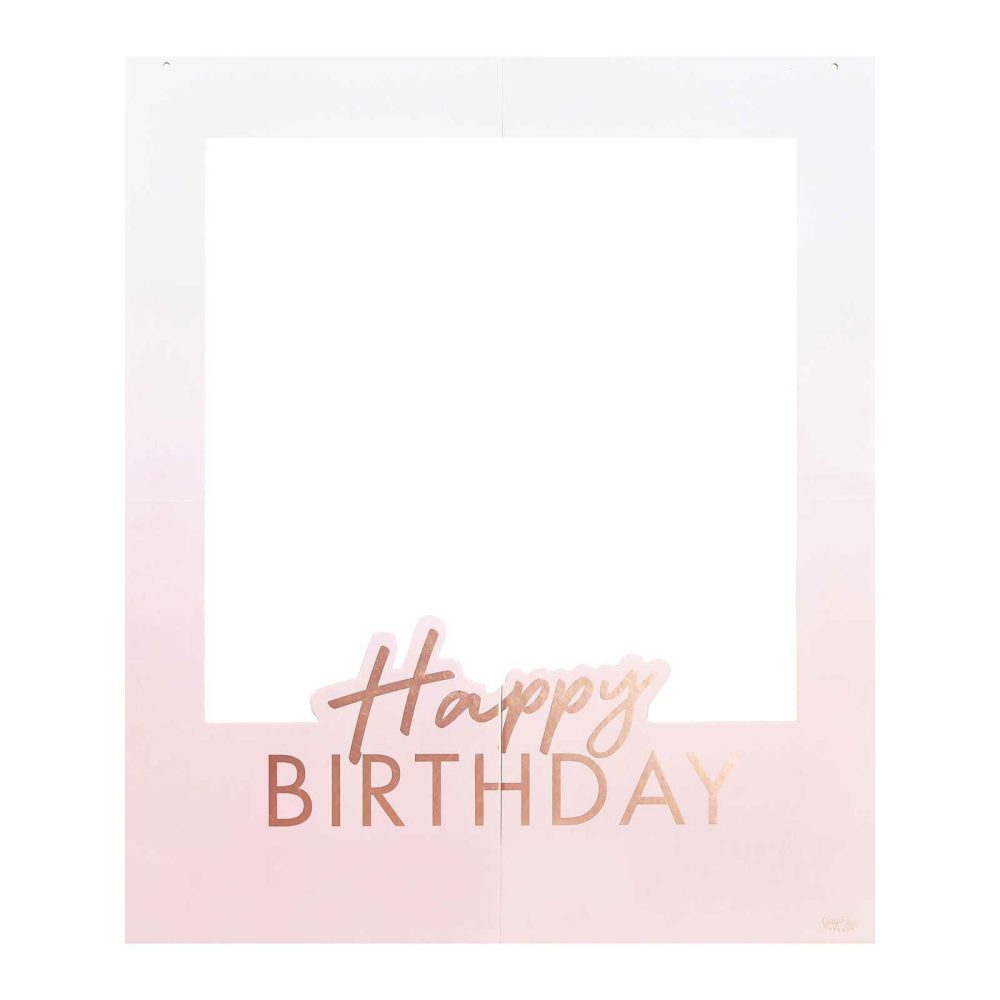 Photobooth & Games |   Rose Gold Foiled Personalised Happy Birthday Selfie Photo Booth Frame Party Accessories Photobooth & Games