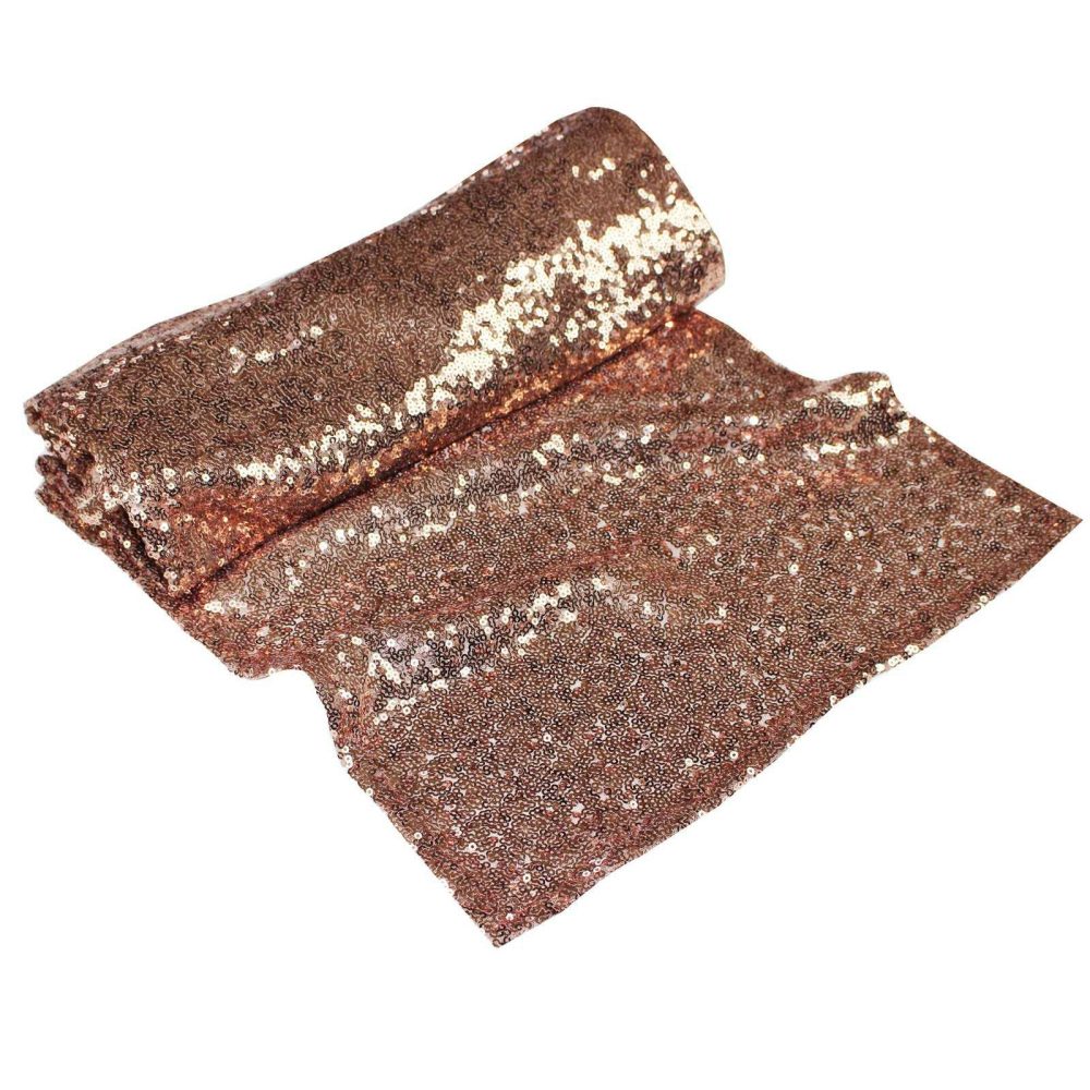 Table Cloths & Runners |   Rose Gold Sequin Table Runner Homeware Table Cloths & Runners