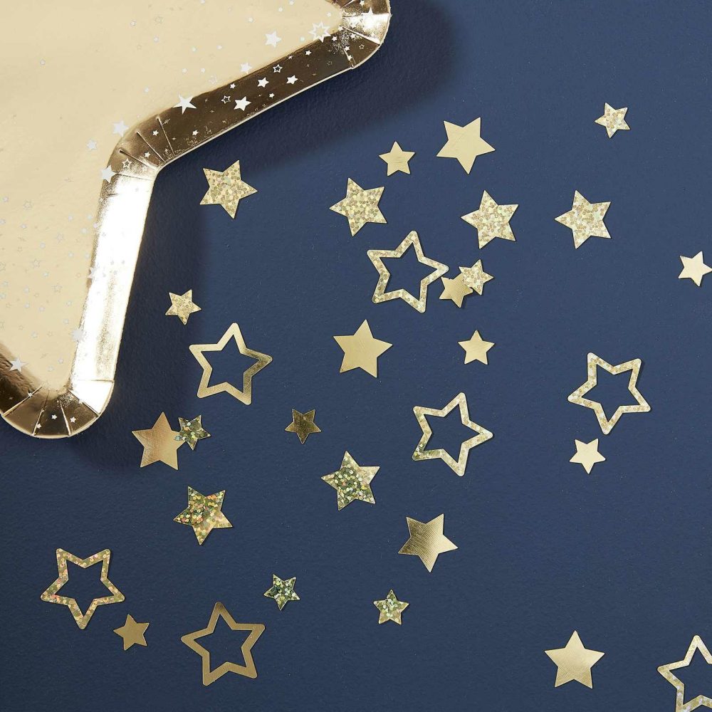 Table Confetti |   Gold Foiled Star Shaped Table Confetti Party Decorations Table Confetti