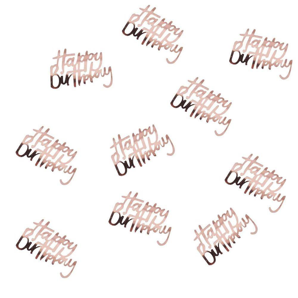 Table Confetti |   Rose Gold Happy Birthday Confetti Party Decorations Table Confetti