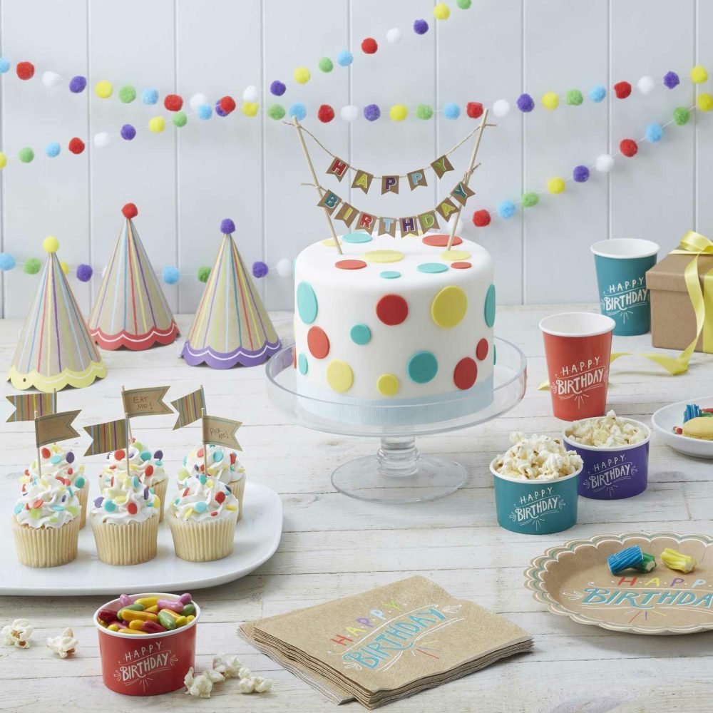 Table Confetti |   Table Confetti – Happy Birthday Kraft Party Decorations Table Confetti