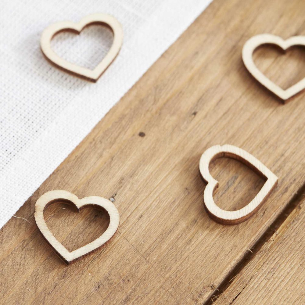 Table Confetti |   Wooden Heart Table Confetti Party Decorations Table Confetti