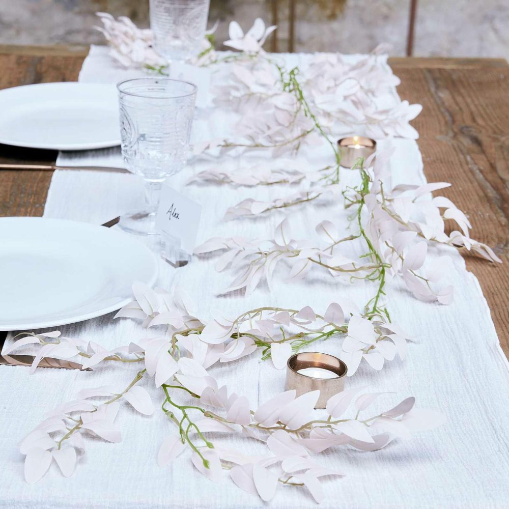 Table Decorations |   Pink Ruscus And Green Foliage Garland Flowers & Foliage Flowers & Foliage