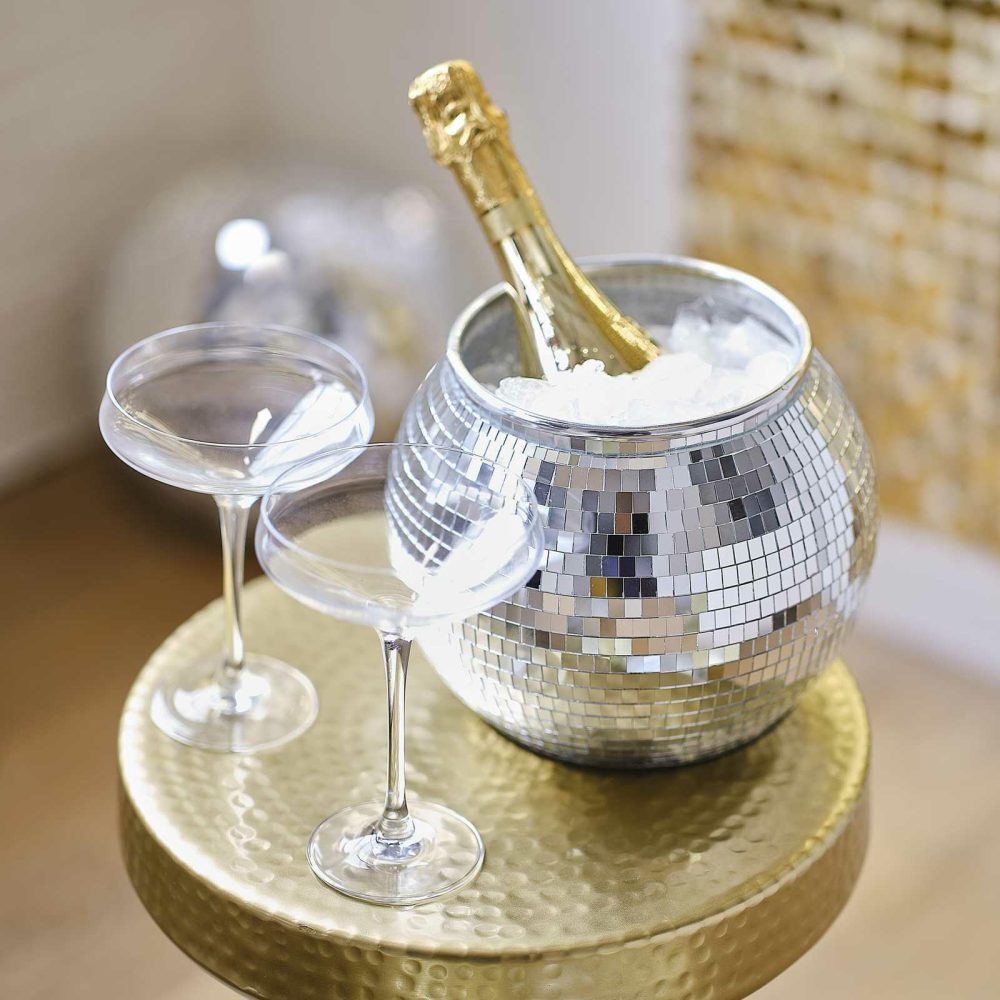 Table Decorations |   Silver Disco Ball Ice Bucket Party Decorations Room Decorations