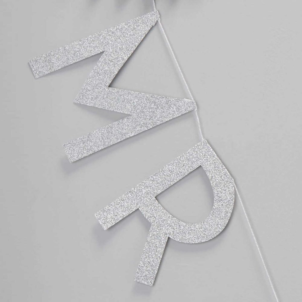 Wedding Bunting |   Silver Glitter Mr & Mrs Wedding Bunting – Metallic Perfection Wedding Bunting Wedding Bunting