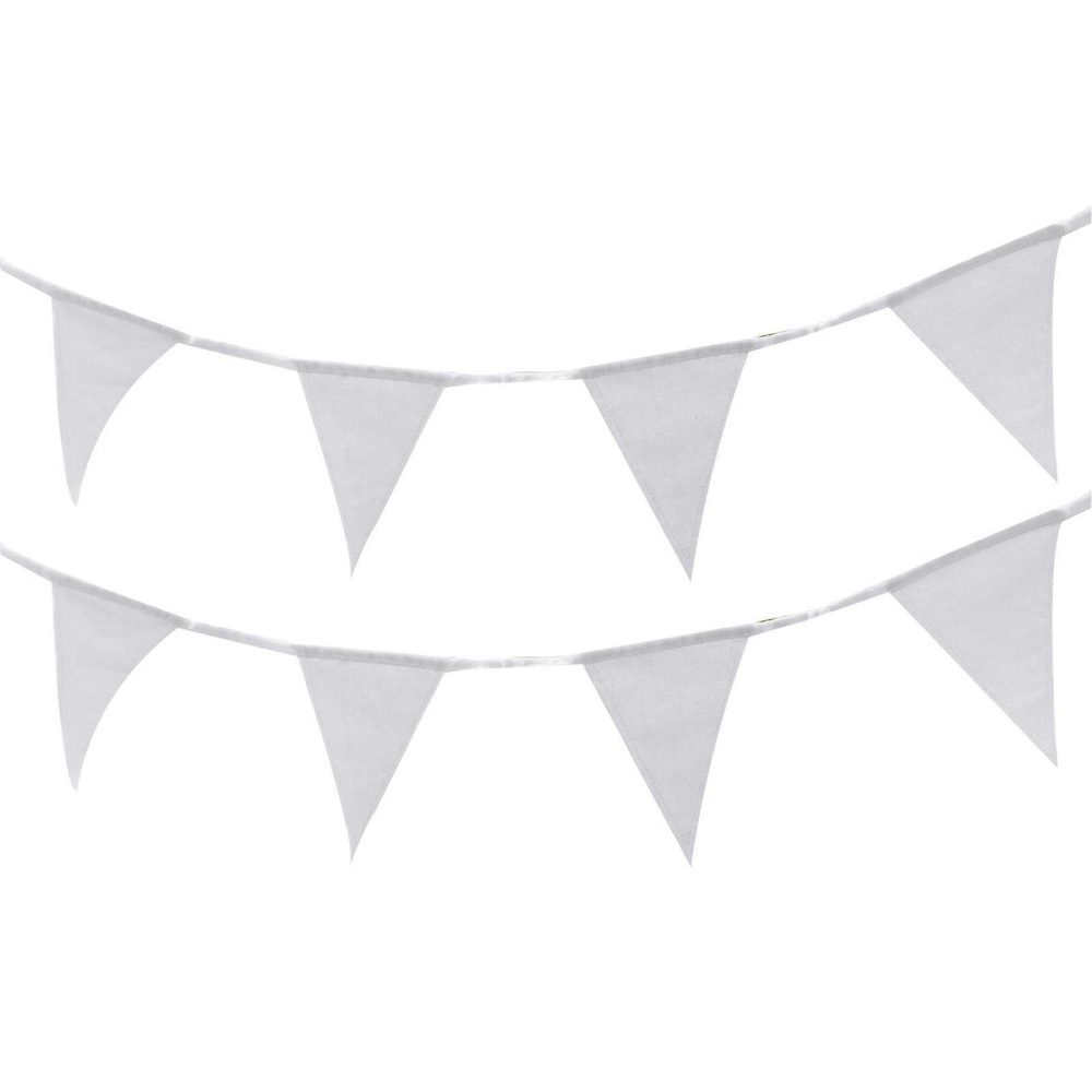 Wedding Bunting |   White Fabric Flag Bunting Wedding Bunting Wedding Bunting