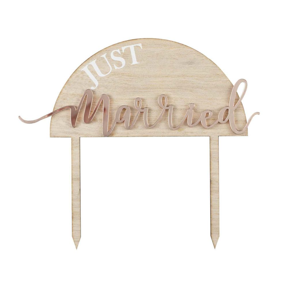 Wedding Cake Stands & Toppers |   Just Married Wooden Wedding Cake Topper Wedding Cake Accessories Wedding Cake Stands & Toppers