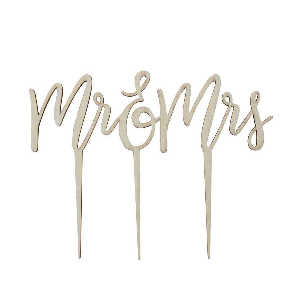 Wedding Cake Stands & Toppers |   Wooden Mr And Mrs Wedding Cake Topper Wedding Cake Accessories Wedding Cake Stands & Toppers