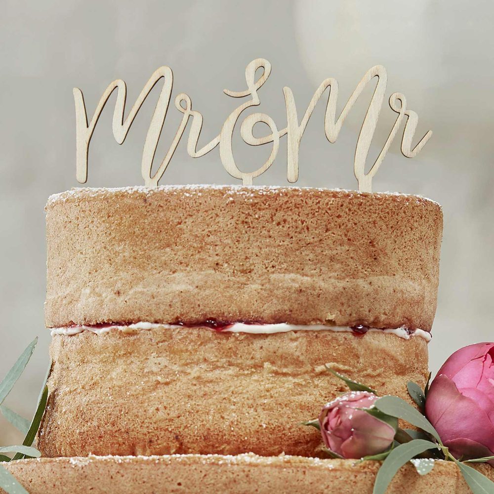 Wedding Cake Stands & Toppers |   Wooden Mr & Mr Cake Topper Wedding Cake Accessories Wedding Cake Stands & Toppers